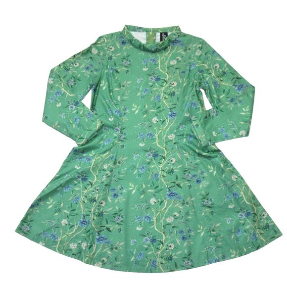 NWT Samantha Pleet Passion Mini in Green Wallpaper Floral Print Dress 10 - Picture 1 of 7